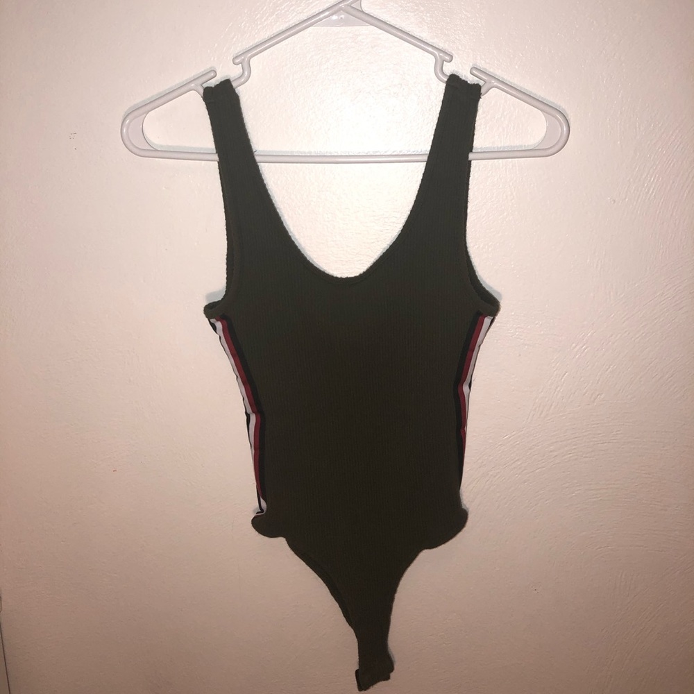 Forever 21 Green bodysuit with striped sides /s/